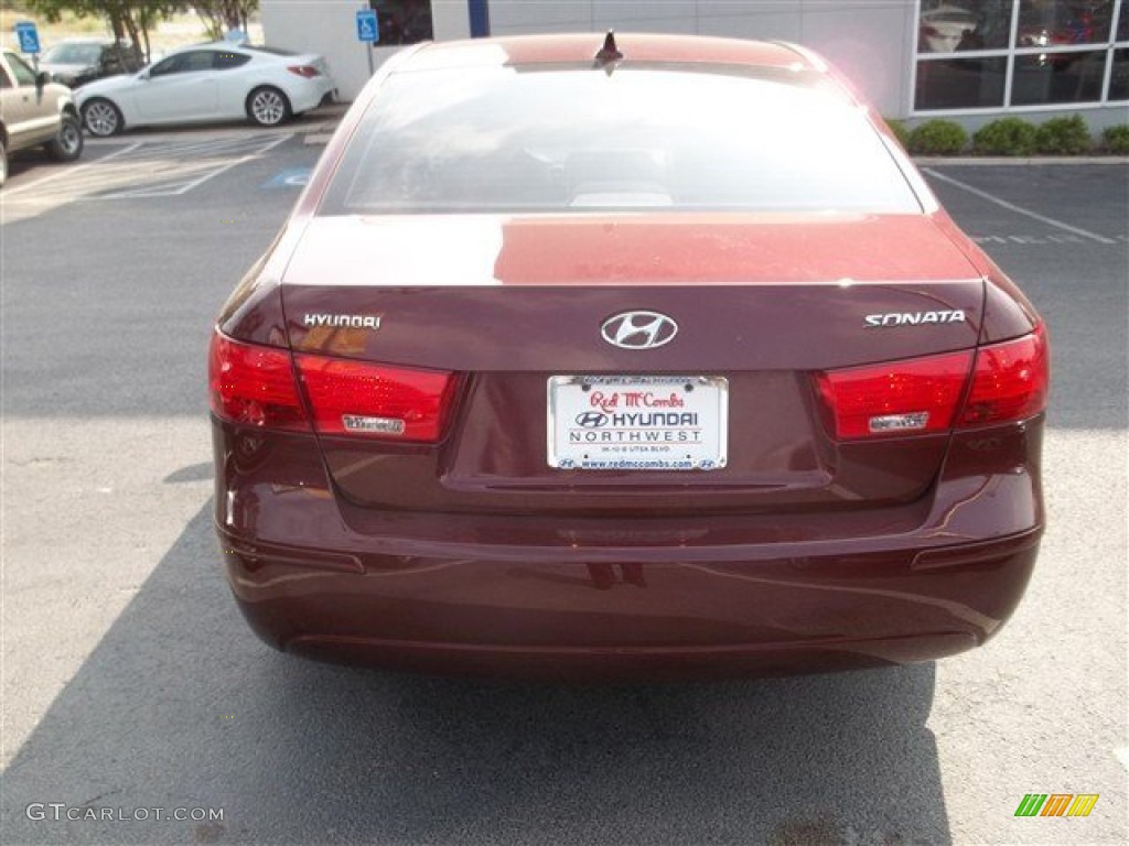 2009 Sonata GLS - Dark Cherry Red / Camel photo #4