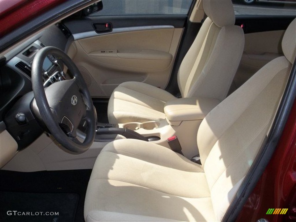 2009 Sonata GLS - Dark Cherry Red / Camel photo #9