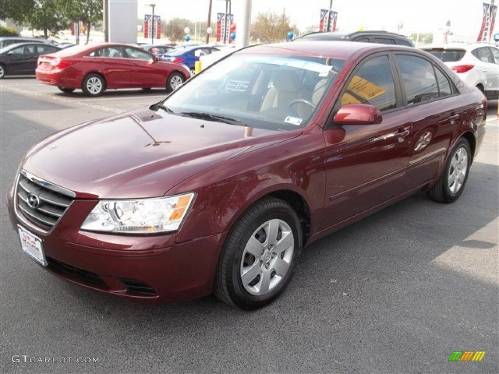 2009 Sonata GLS - Dark Cherry Red / Camel photo #14