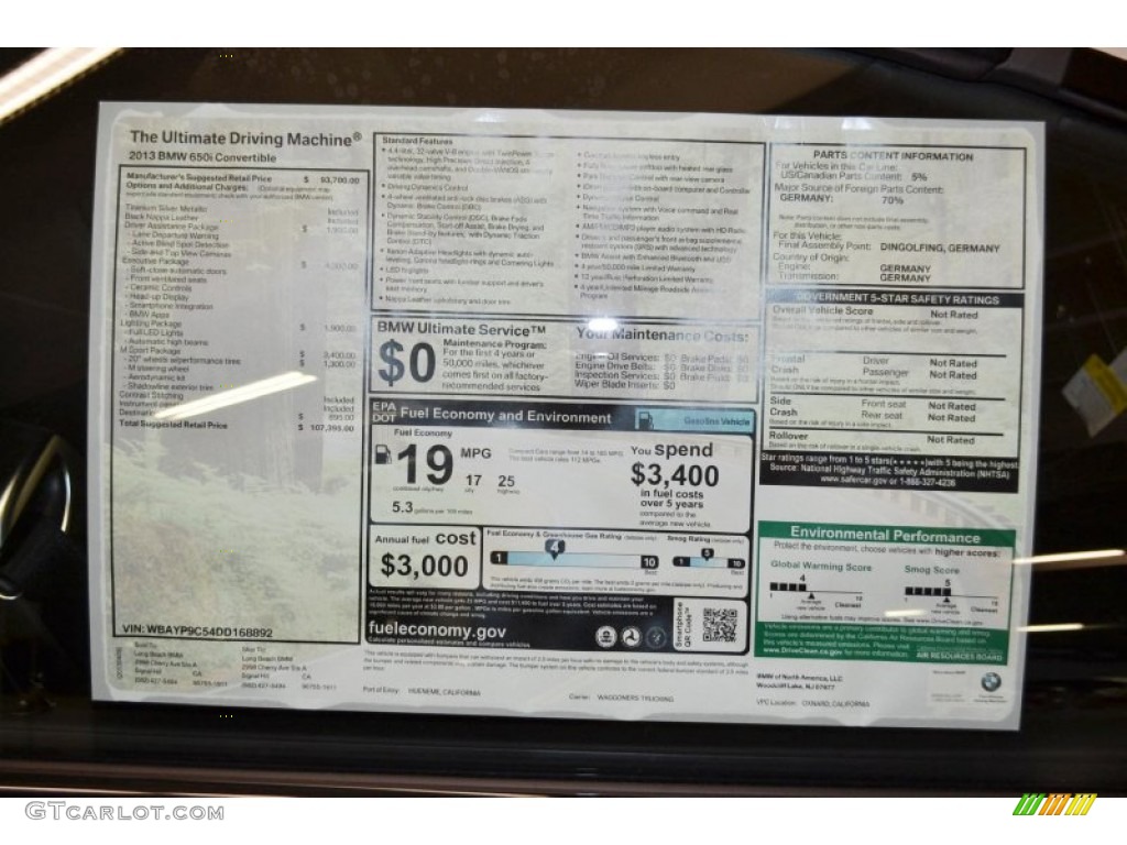 2013 6 Series 650i Convertible - Titanium Silver Metallic / Black photo #4