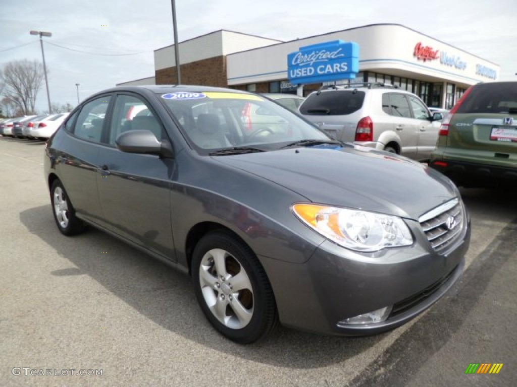 2009 Elantra GLS Sedan - Carbon Gray / Gray photo #1