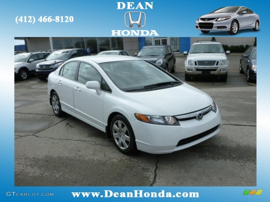 2007 Civic LX Sedan - Taffeta White / Ivory photo #1