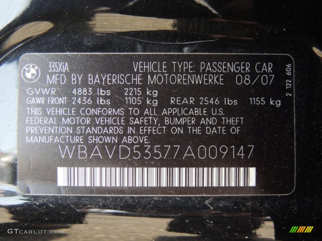 2007 3 Series 335xi Sedan - Jet Black / Beige photo #25
