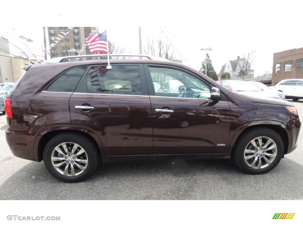 2012 Sorento SX V6 AWD - Dark Cherry / Black photo #5