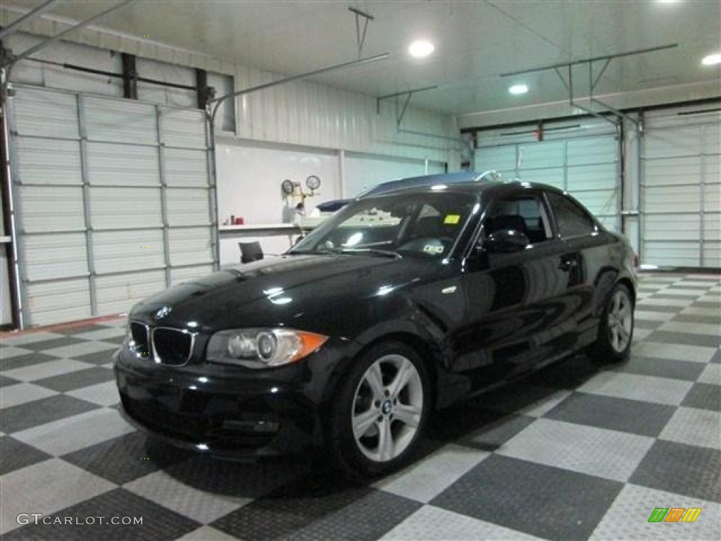 2009 1 Series 128i Coupe - Jet Black / Black photo #3