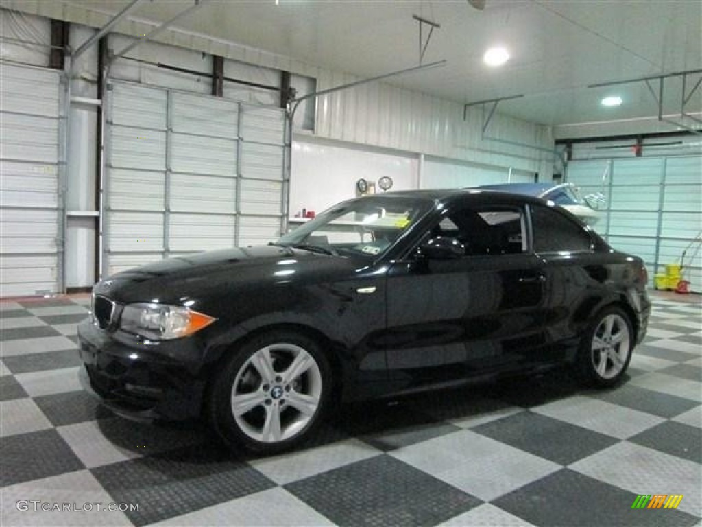 2009 1 Series 128i Coupe - Jet Black / Black photo #4