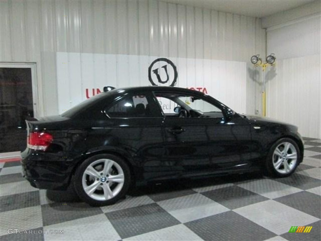 2009 1 Series 128i Coupe - Jet Black / Black photo #7