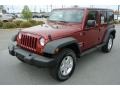 Deep Cherry Red Crystal Pearl 2013 Jeep Wrangler Unlimited Sport S 4x4 Exterior