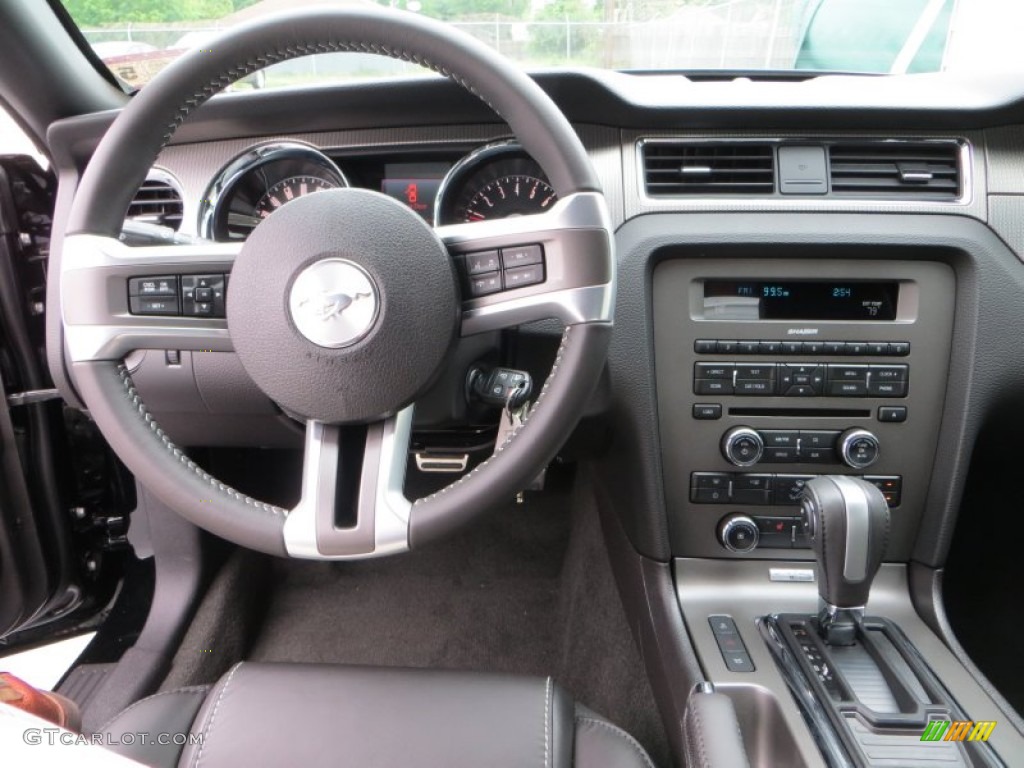 2014 Ford Mustang GT Premium Coupe Charcoal Black/Cashmere Accent Dashboard Photo #79897187