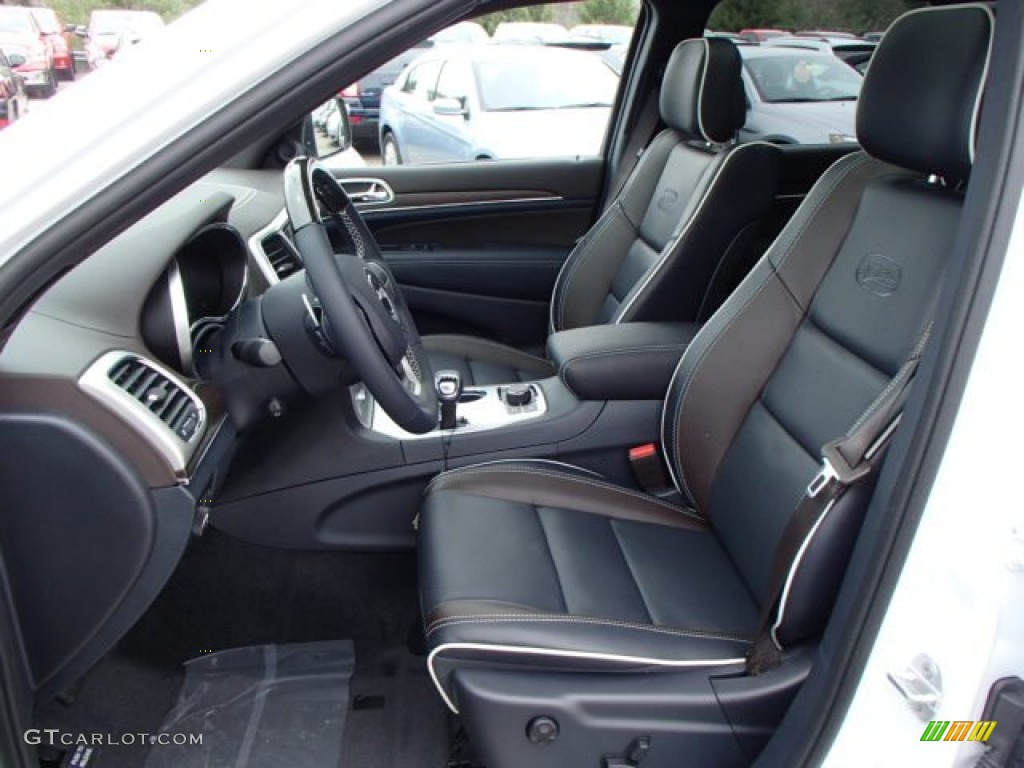 2014 Grand Cherokee Overland 4x4 - Bright White / Overland Vesuvio Indigo Blue/Jeep Brown photo #11