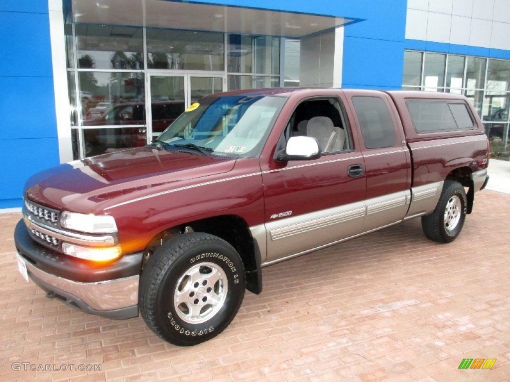 2000 Silverado 1500 LS Extended Cab 4x4 - Dark Carmine Red Metallic / Graphite photo #10