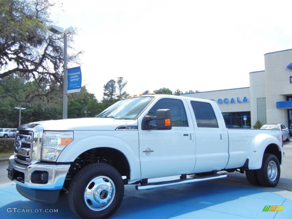 2012 F350 Super Duty Lariat Crew Cab 4x4 Dually - Oxford White / Adobe photo #1