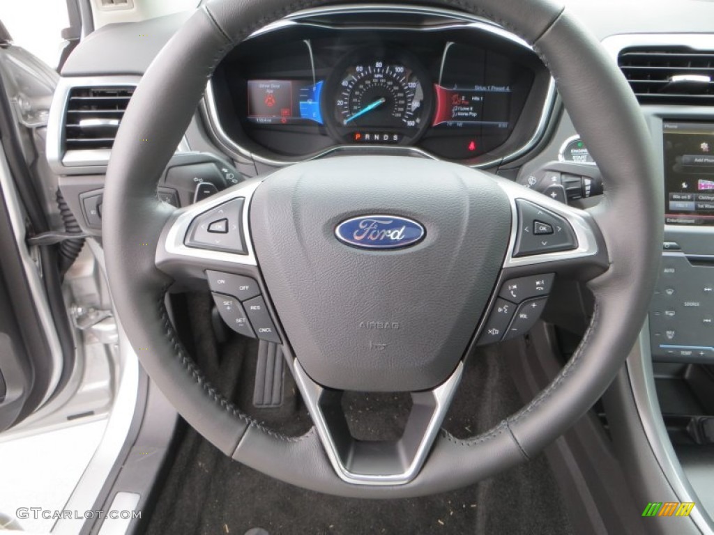 2013 Ford Fusion Titanium Charcoal Black Steering Wheel Photo #79898587