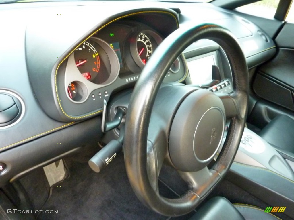 2004 Lamborghini Gallardo Coupe E-Gear Nero Perseus Steering Wheel Photo #79899369