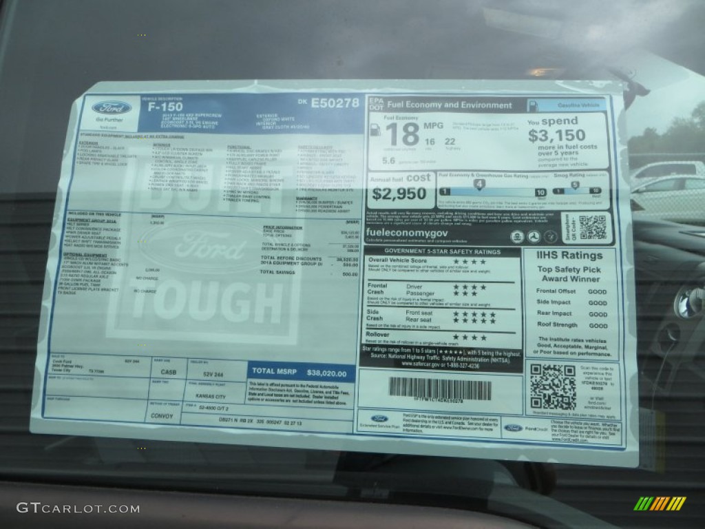 2013 Ford F150 XLT SuperCrew 4x4 Window Sticker Photos