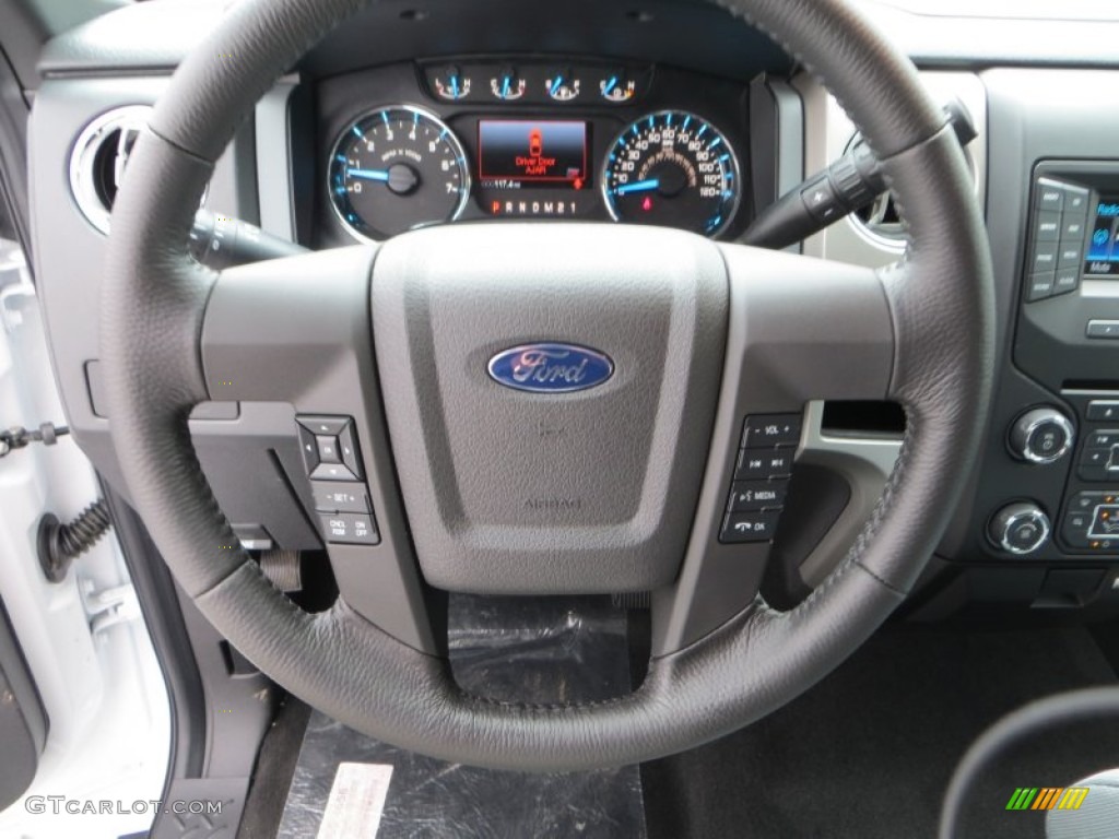 2013 Ford F150 XLT SuperCrew Steel Gray Steering Wheel Photo #79904364