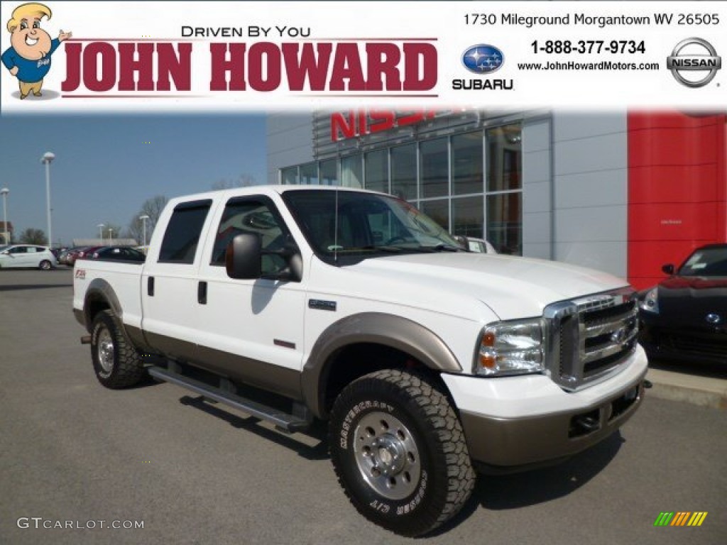 2005 F250 Super Duty FX4 Crew Cab 4x4 - Oxford White / Tan photo #1