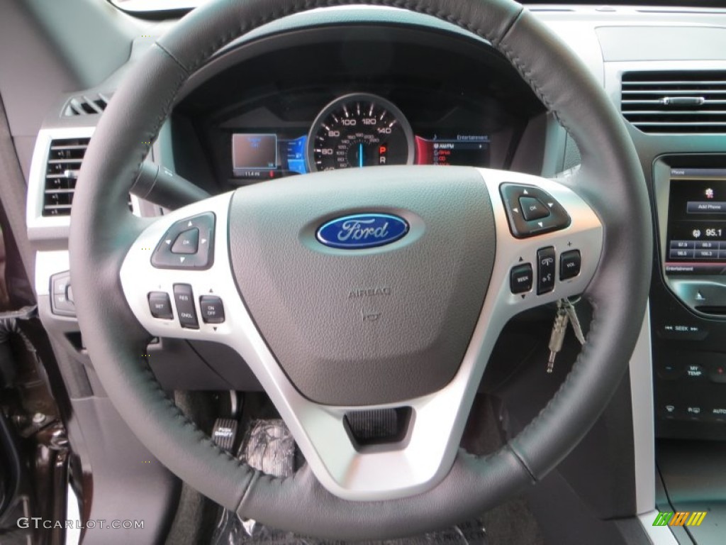 2013 Ford Explorer XLT Charcoal Black Steering Wheel Photo #79906317