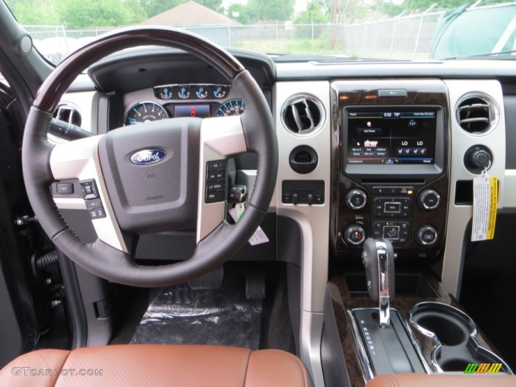 2013 Ford F150 Platinum SuperCrew Platinum Unique Pecan Leather Dashboard Photo #79906992