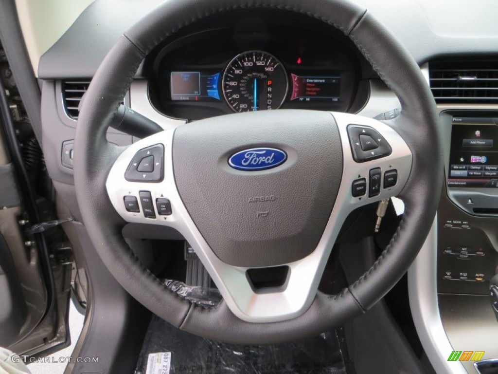 2013 Ford Edge SEL Charcoal Black Steering Wheel Photo #79908582