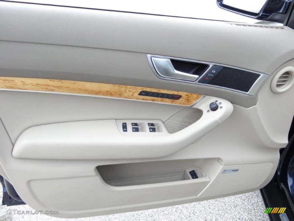 2008 Audi A6 3.2 quattro Sedan Cardamom Beige Door Panel Photo #79908942