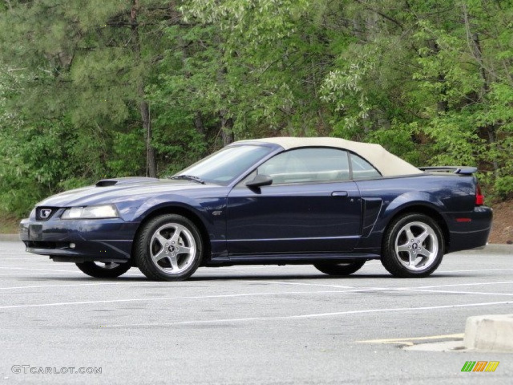 2003 Mustang GT Convertible - True Blue Metallic / Medium Parchment photo #22
