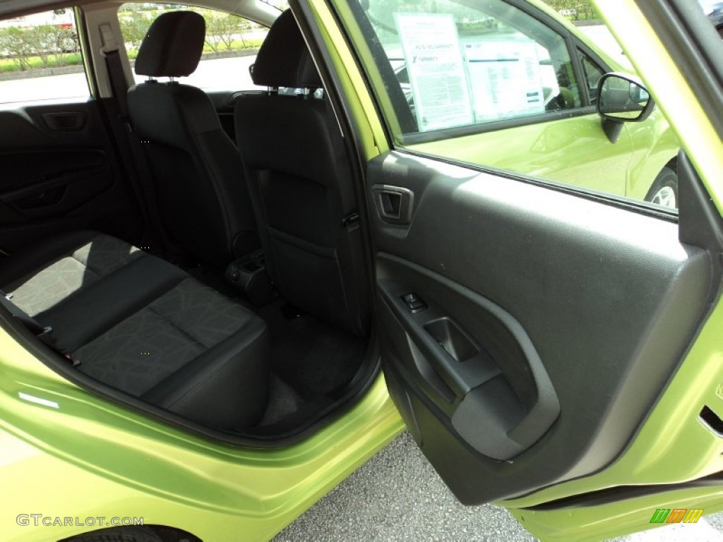 2011 Fiesta SES Hatchback - Lime Squeeze Metallic / Charcoal Black/Blue Cloth photo #22