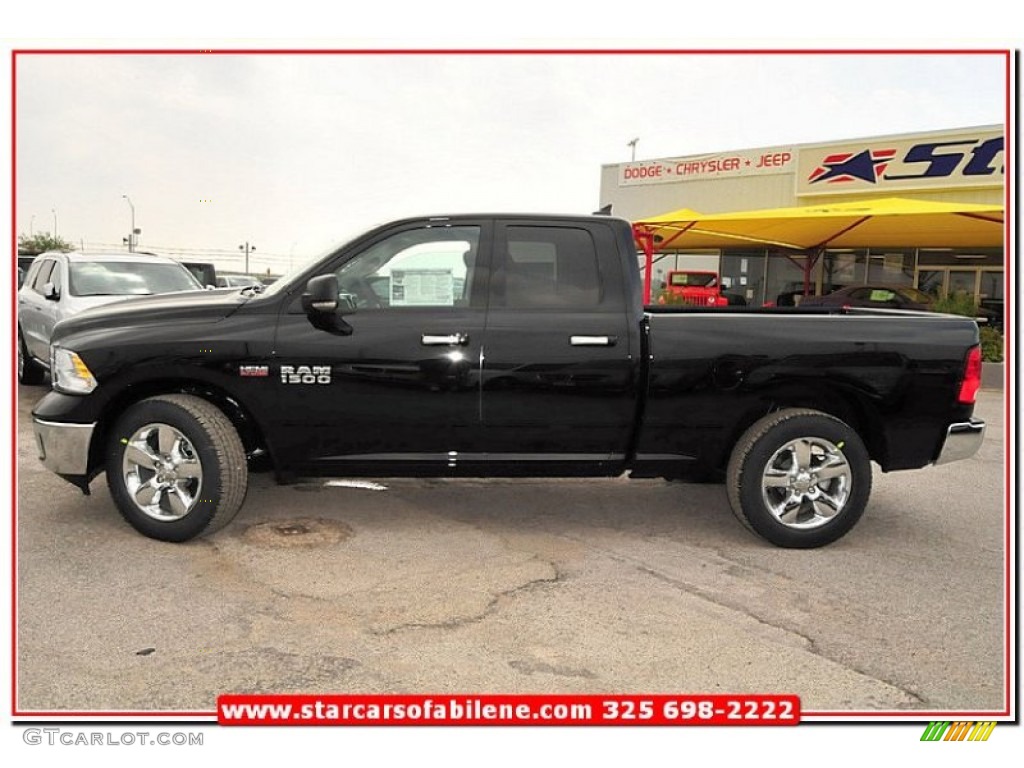 2013 1500 SLT Quad Cab - Black / Black/Diesel Gray photo #2