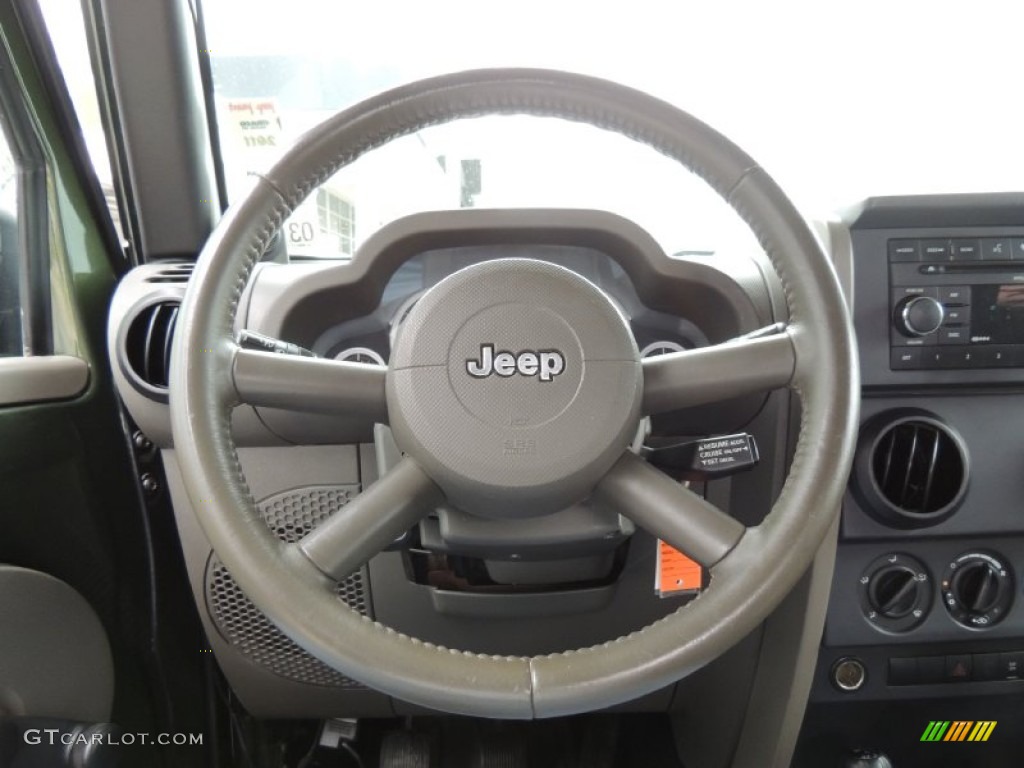 2007 Jeep Wrangler Sahara 4x4 Dark Khaki/Medium Khaki Steering Wheel Photo #79917730