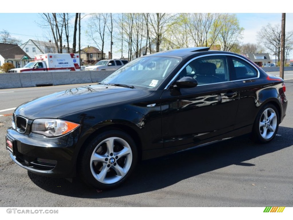 2009 1 Series 128i Coupe - Black Sapphire Metallic / Black photo #3