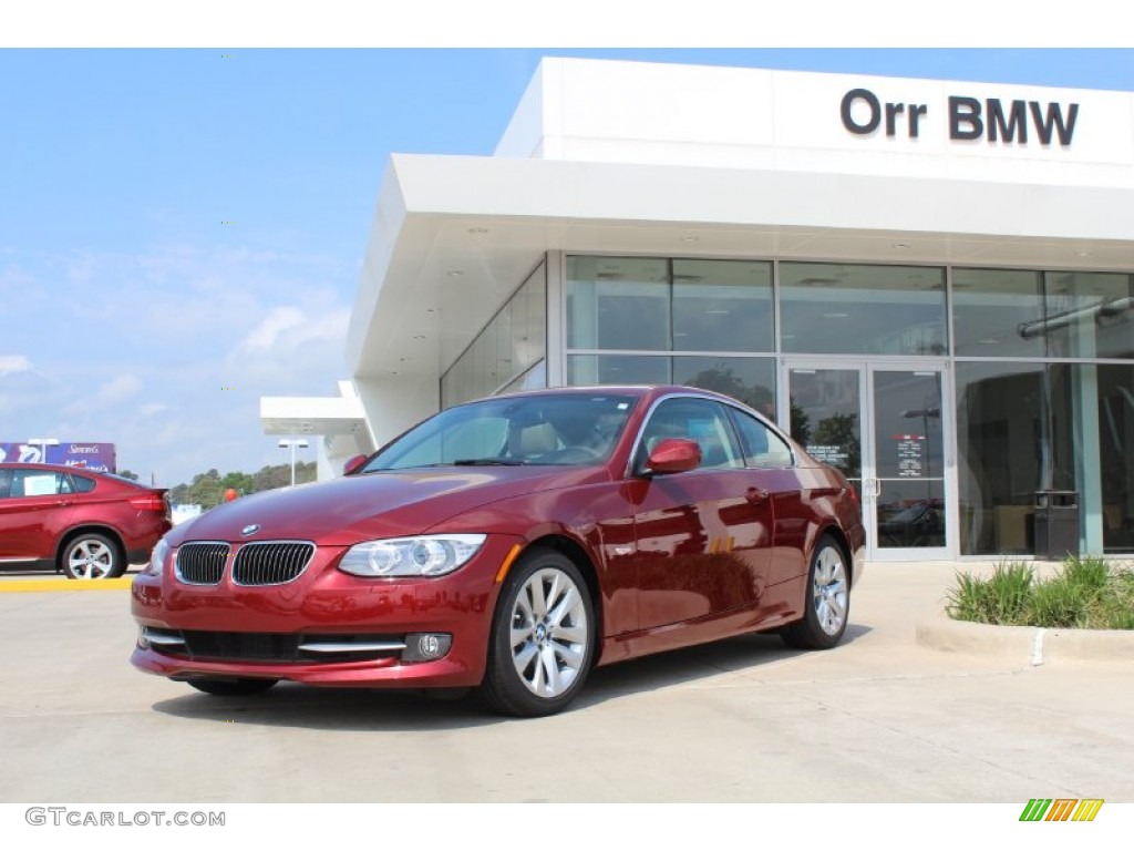 2013 3 Series 328i Coupe - Vermillion Red Metallic / Oyster photo #1