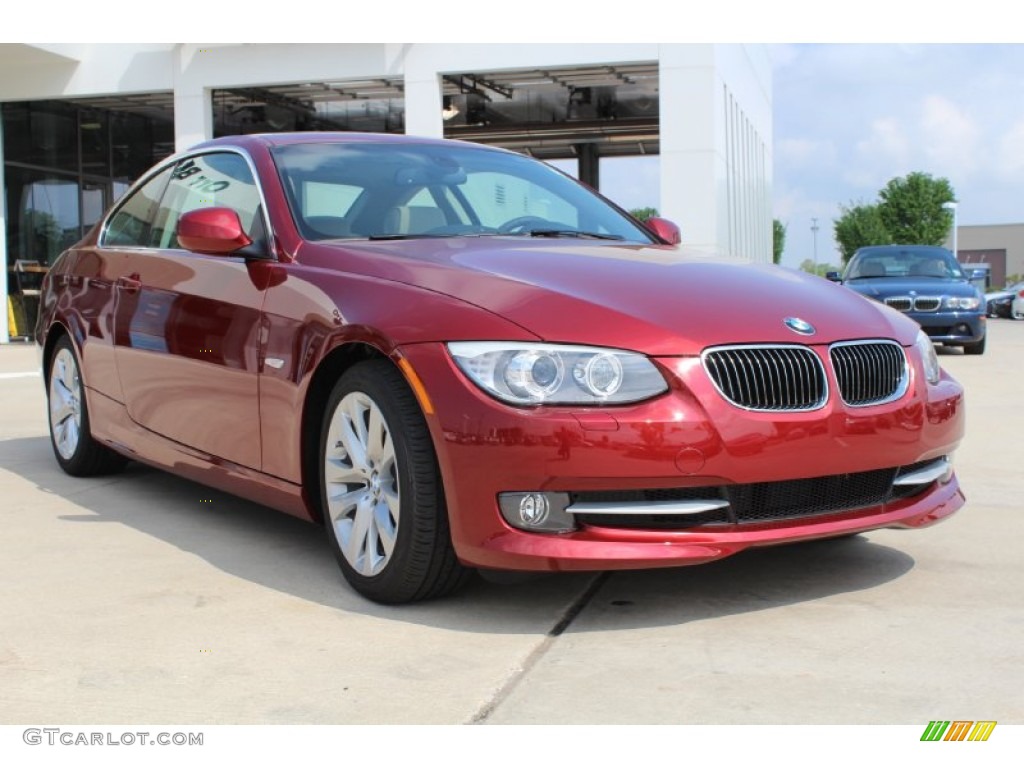 2013 3 Series 328i Coupe - Vermillion Red Metallic / Oyster photo #2