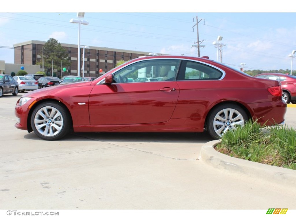 2013 3 Series 328i Coupe - Vermillion Red Metallic / Oyster photo #5