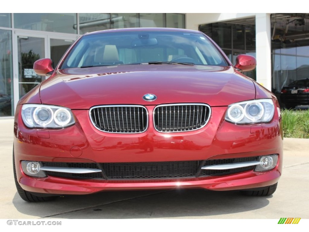 2013 3 Series 328i Coupe - Vermillion Red Metallic / Oyster photo #7