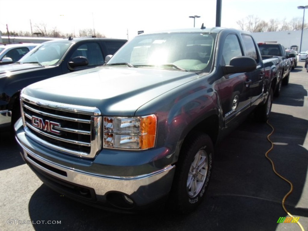 2013 Sierra 1500 SLE Crew Cab 4x4 - Stealth Gray Metallic / Ebony photo #1