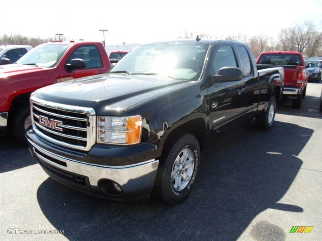 2013 Sierra 1500 SLE Extended Cab 4x4 - Onyx Black / Ebony photo #1