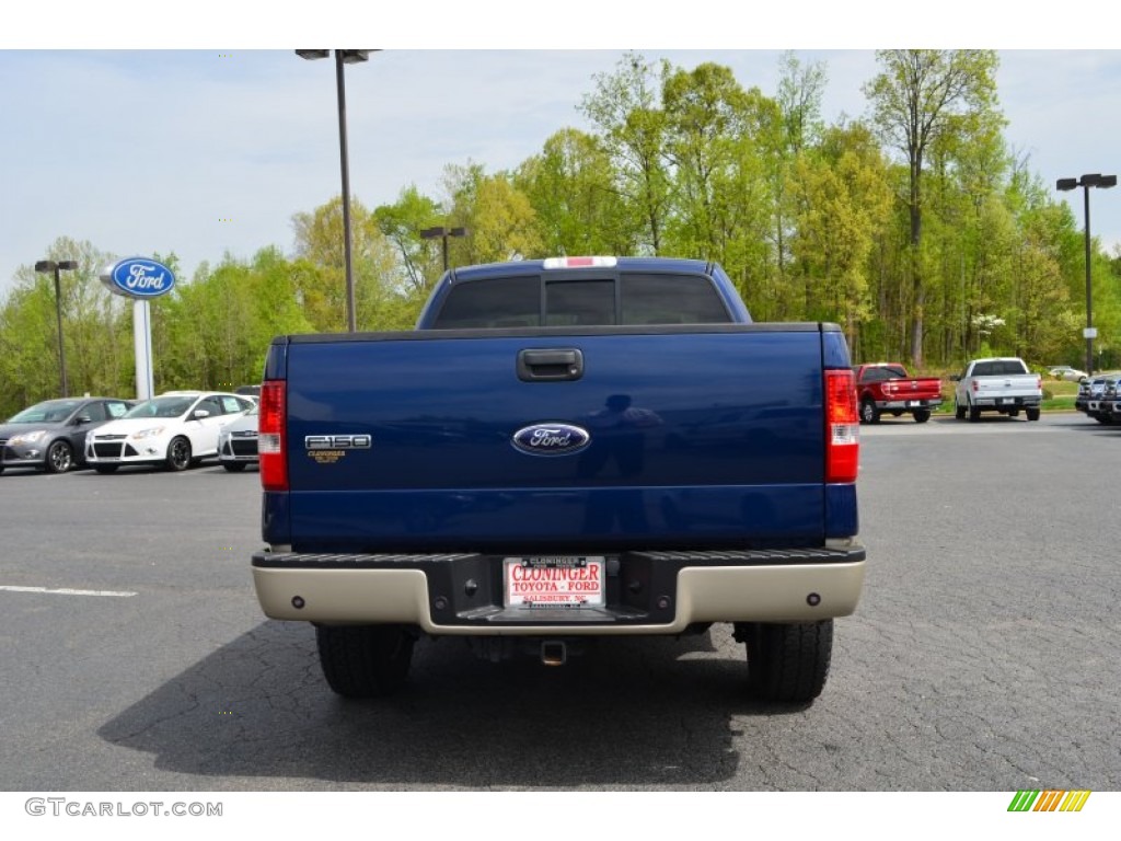 2007 F150 Lariat SuperCab 4x4 - Dark Blue Pearl Metallic / Tan photo #4