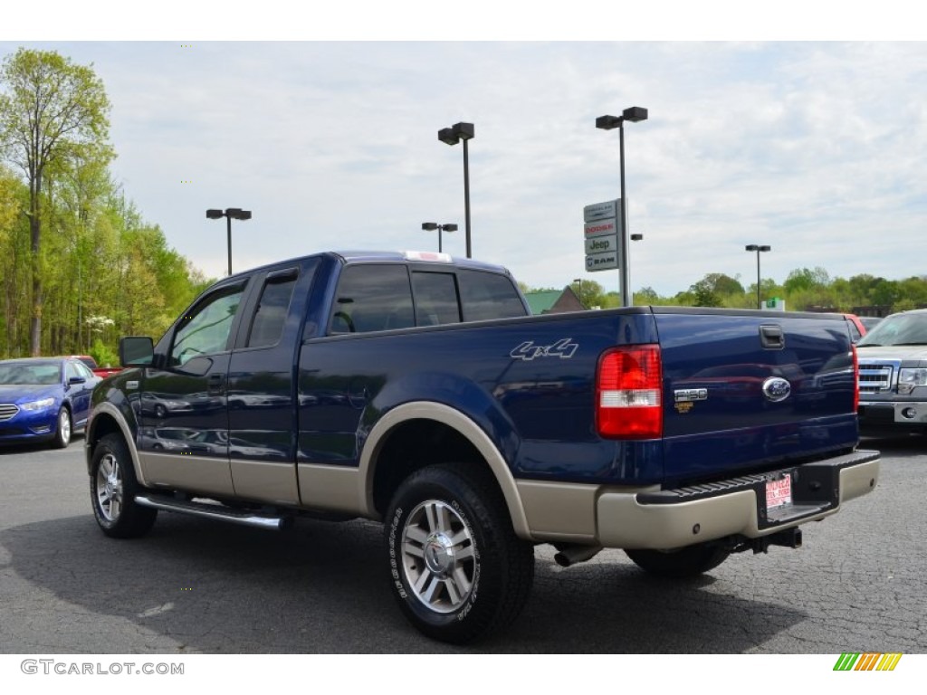 2007 F150 Lariat SuperCab 4x4 - Dark Blue Pearl Metallic / Tan photo #39