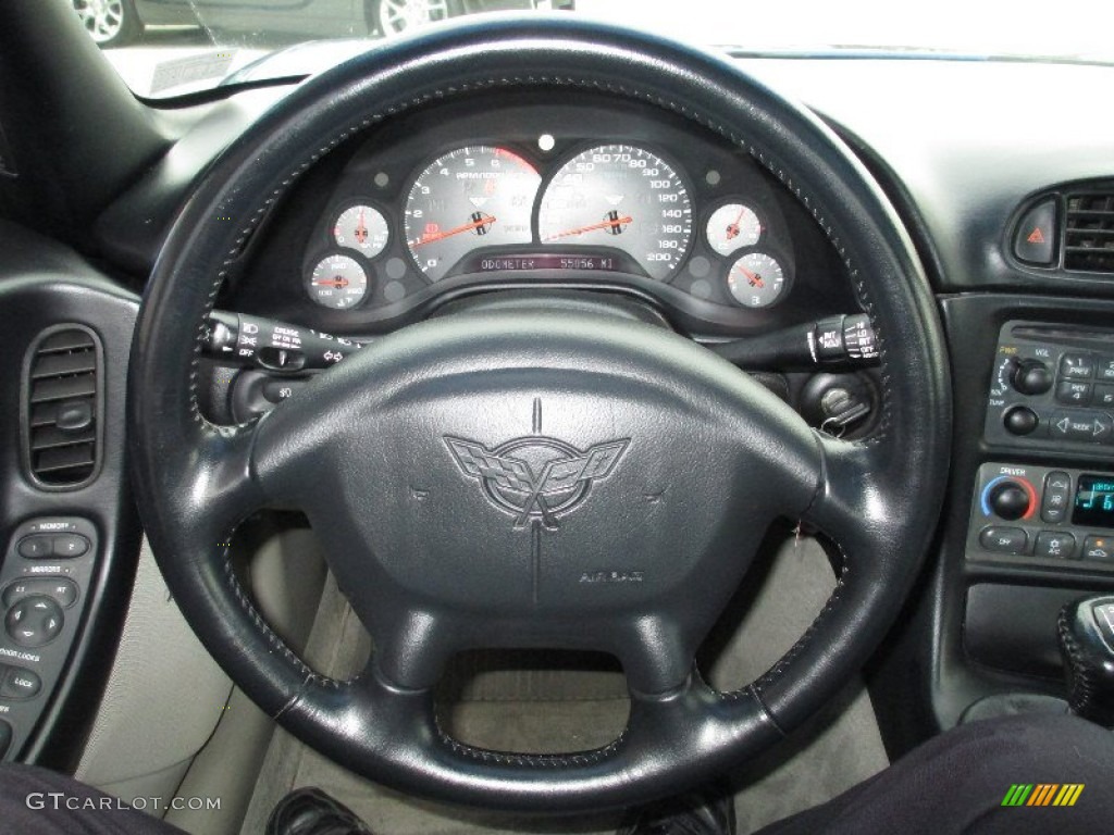 2002 Chevrolet Corvette Coupe Light Gray Steering Wheel Photo #79928731