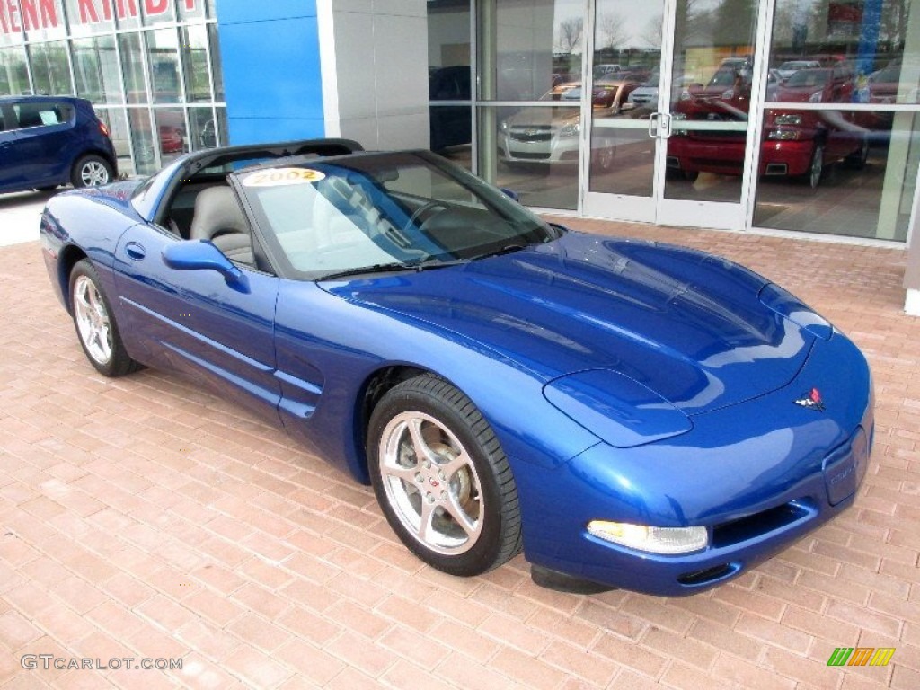 2002 Corvette Coupe - Electron Blue Metallic / Light Gray photo #13