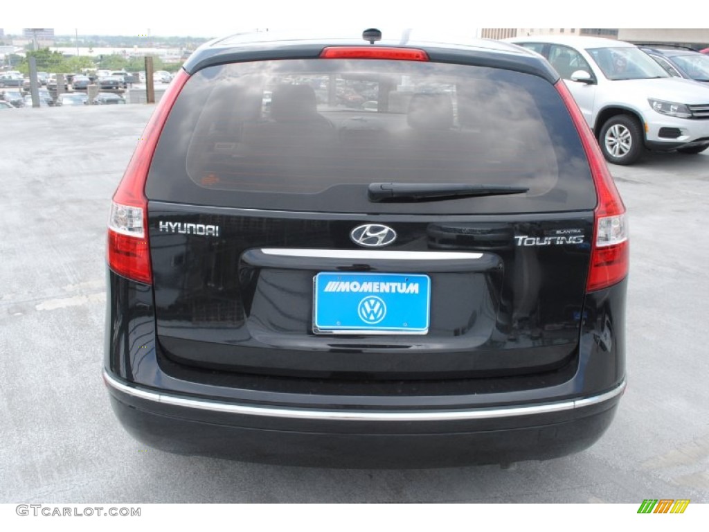 2009 Elantra Touring - Black Pearl / Beige photo #6