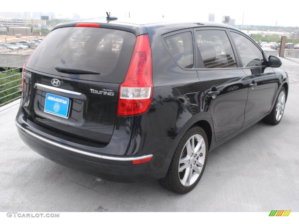 2009 Elantra Touring - Black Pearl / Beige photo #7