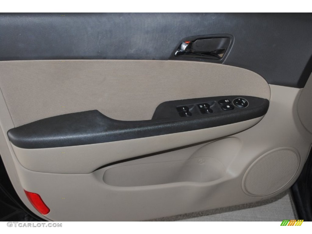 2009 Elantra Touring - Black Pearl / Beige photo #10