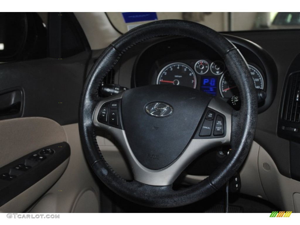 2009 Elantra Touring - Black Pearl / Beige photo #24