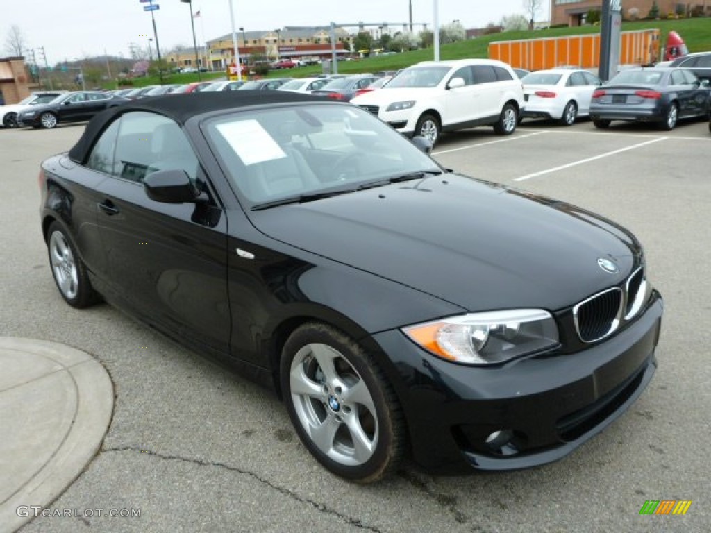 2012 1 Series 128i Convertible - Black Sapphire Metallic / Gray photo #7