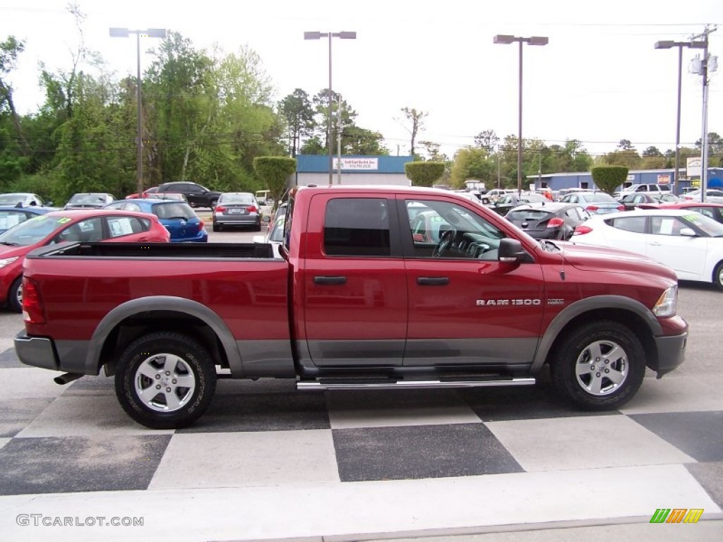 2012 Ram 1500 Outdoorsman Quad Cab - Deep Cherry Red Crystal Pearl / Dark Slate Gray/Medium Graystone photo #3