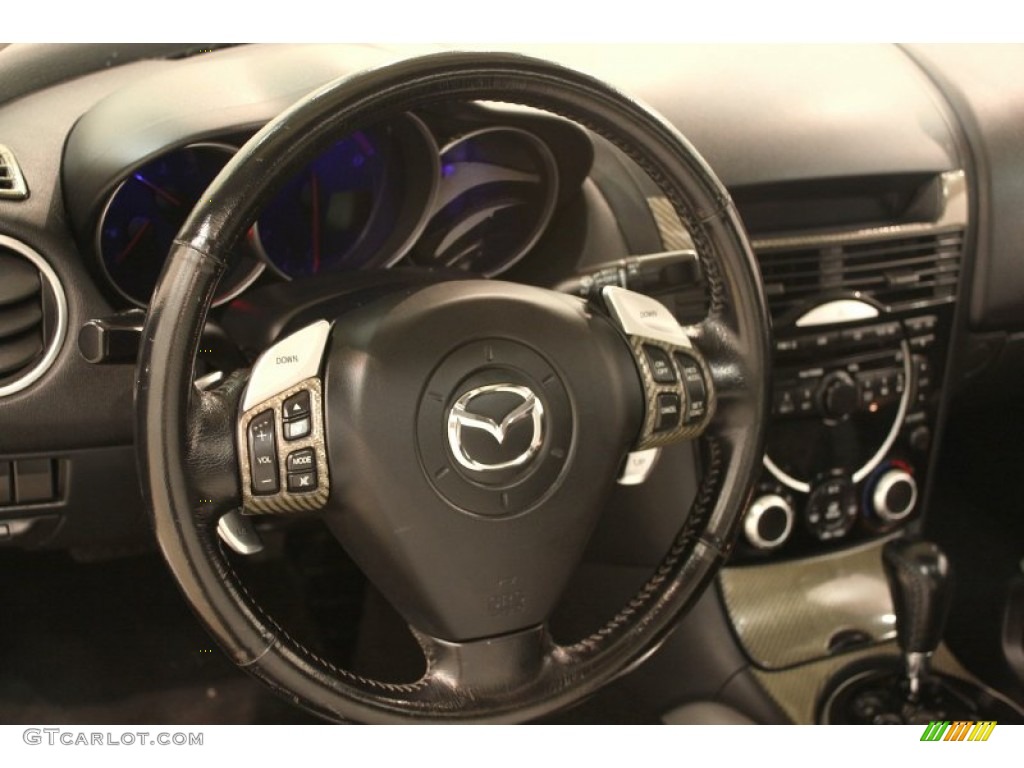 2004 Mazda RX-8 Grand Touring Black Steering Wheel Photo #79931455