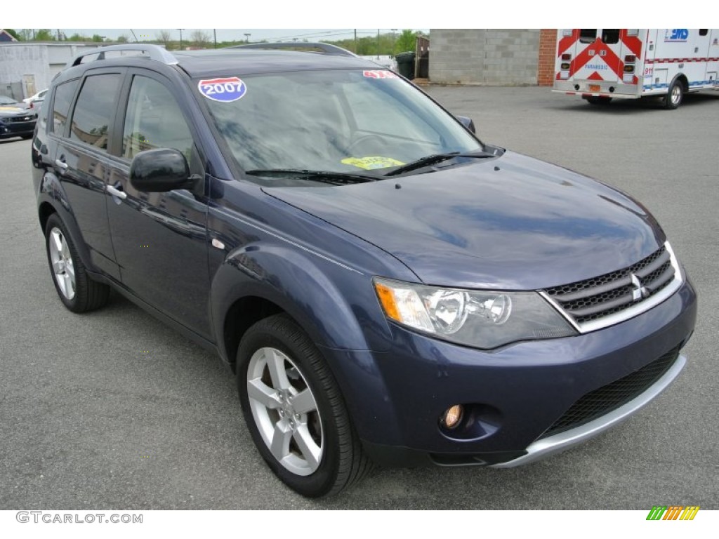 2007 Outlander XLS 4WD - Deep Blue Metallic / Beige photo #1