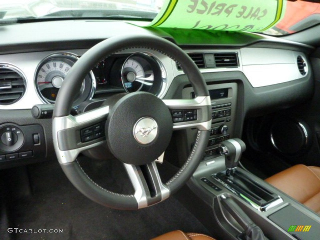 2011 Mustang V6 Premium Coupe - Ebony Black / Saddle photo #12