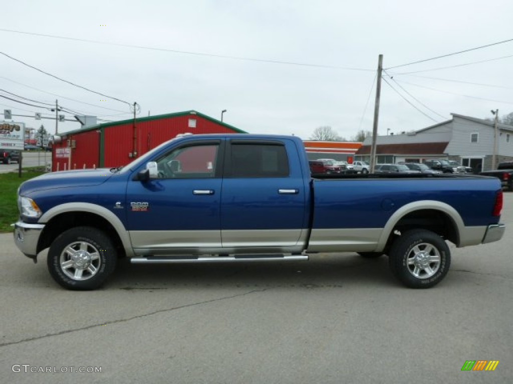 2011 Ram 3500 HD Laramie Crew Cab 4x4 - Deep Water Blue Pearl / Dark Slate Gray photo #2